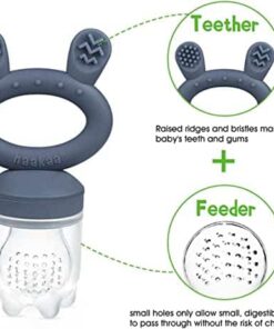 Haakaa Fresh Food Feeder & Cover Set Steel Blue