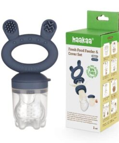 Haakaa Fresh Food Feeder & Cover Set Steel Blue