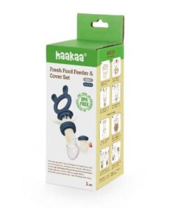 Haakaa Fresh Food Feeder & Cover Set Steel Blue