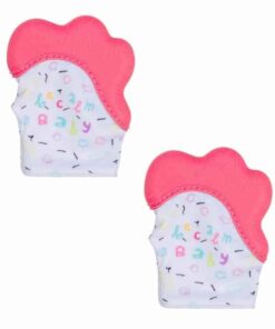 Becalm Baby Teething Mitten Pink Pink