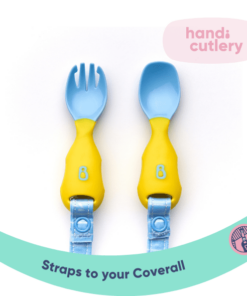 Bibado Attachable Weaning Spoon & Fork Set Ducklings Pool Party
