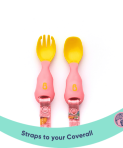 Bibado Attachable Weaning Spoon & Fork Set Teddy Bears Bike Ride