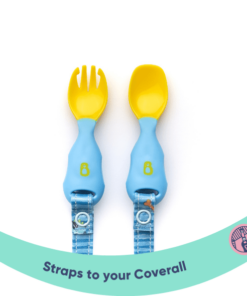 Bibado Attachable Weaning Spoon & Fork Set Speedy Dinos