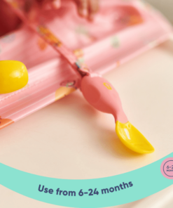 Bibado Attachable Weaning Spoon & Fork Set Teddy Bears Bike Ride