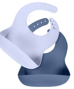 Becalm Baby Silicone Bibs Blue and Steel