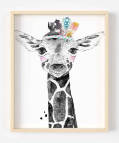 Digital Art Safari Animals Girfaffe