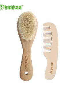 Haakaa Goat Wool Baby Brush and Comb Set