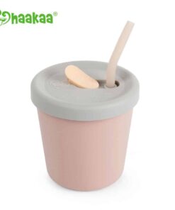 Haakaa Silicone Sippy Straw Cup Blush