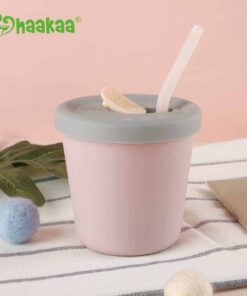Haakaa Silicone Sippy Straw Cup Blush