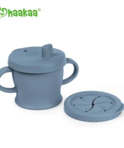 Silicone Sip-N-Snack Cup bluestone