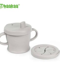 Silicone Sip-N-Snack Cup Grey