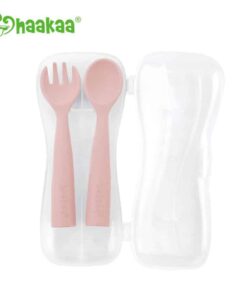 Haakaa Bendy Silicone Cutlery Set Blush