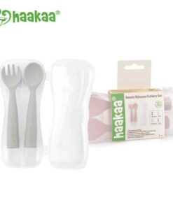 Haakaa Bendy Silicone Cutlery Set Suva Grey