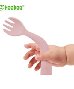 Haakaa Bendy Silicone Cutlery Set Blush